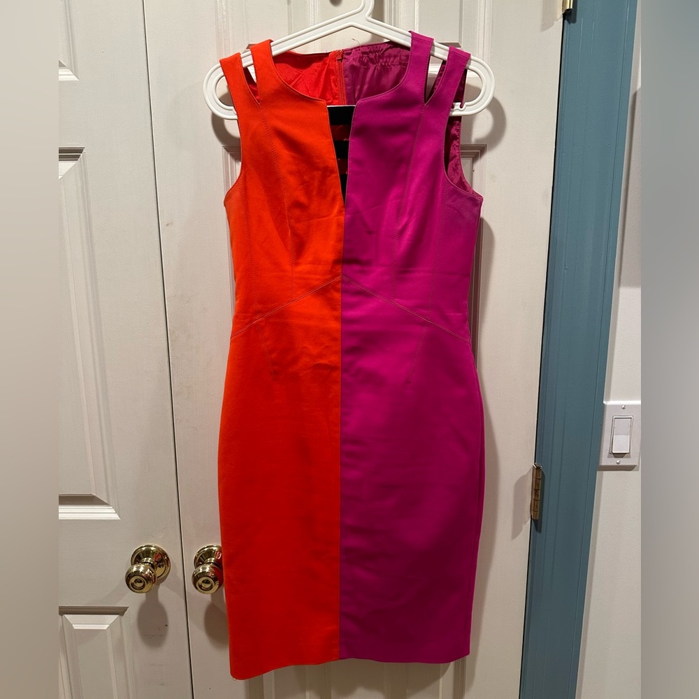 Karen Millen- Pink and Orange Cocktail dress - UK size 12, US size 8